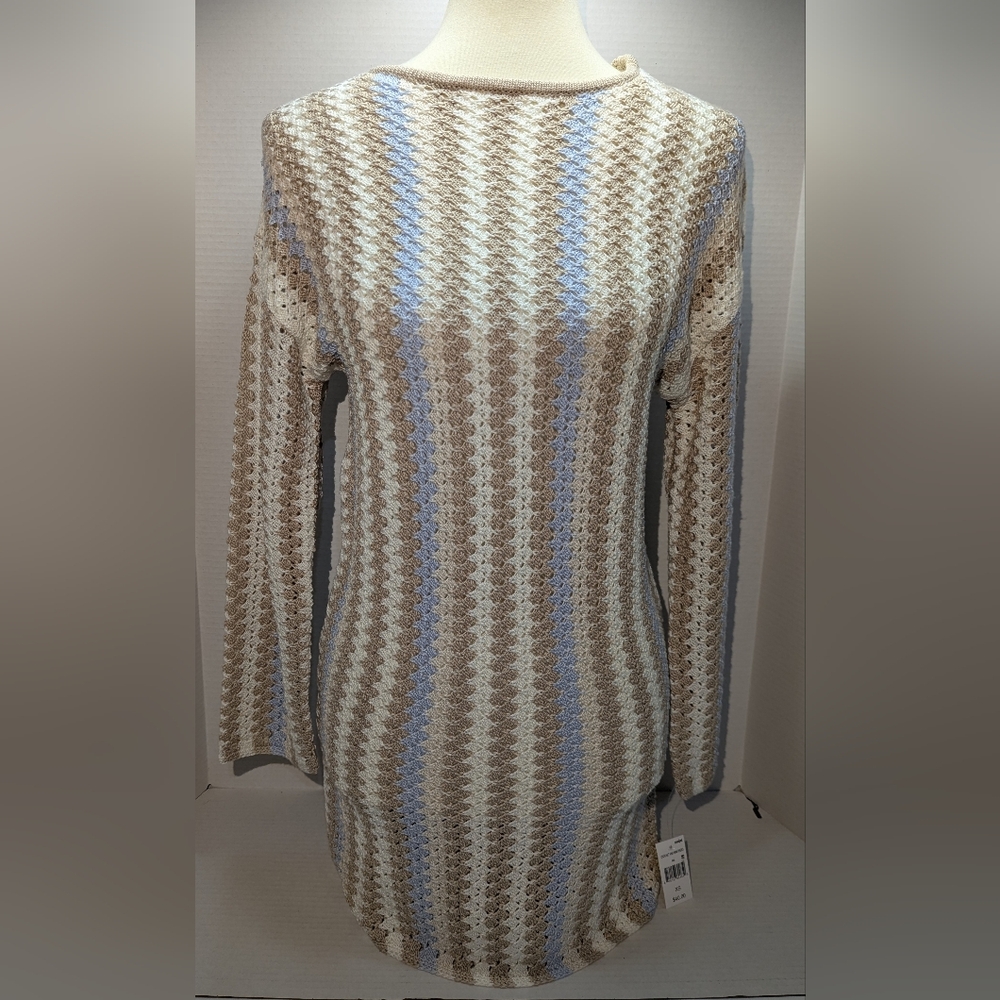 XS (0/2) Love Knits NYC Crochet Knit Mini Dress By The Sweater Department